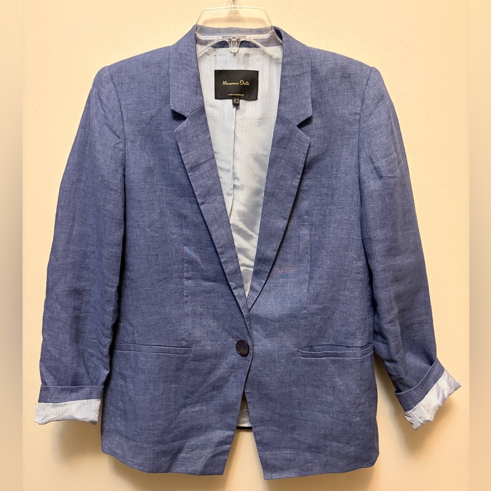 MOSSIMO DUTTI Blue Linen Blazer
